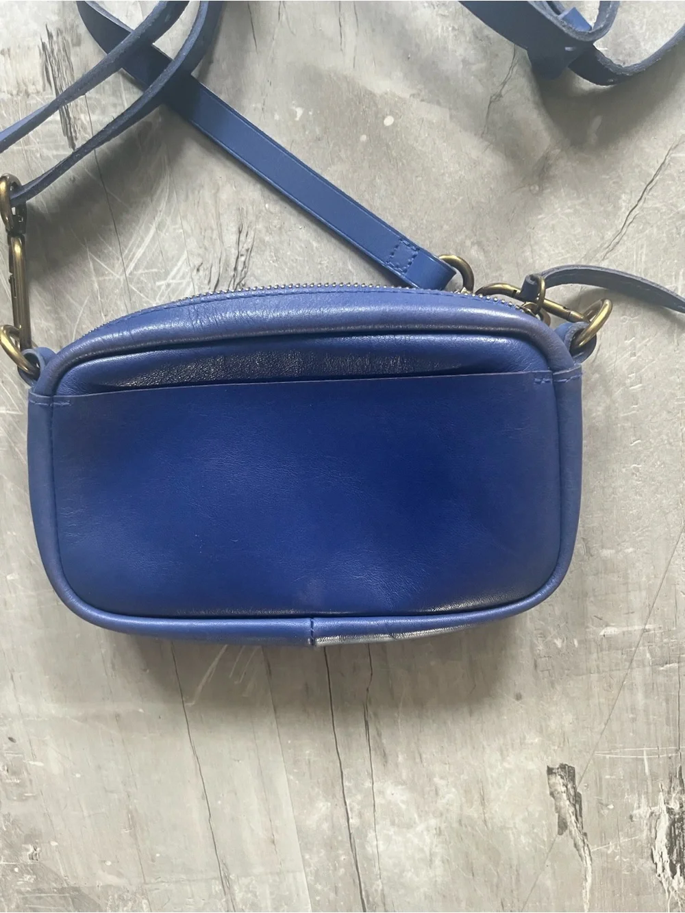 Madewell Cobalt Blue Leather carabiner, mini Crossbody Bag